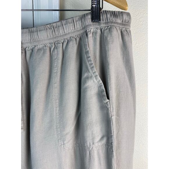 Splendid Women's 2XL Gray Viscose Linen Blend Drawstring Crop Pants - Picture 5 of 6